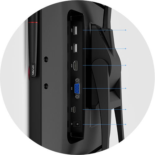 XP-Pen Artist 22R Pro Graphic Pen Display come with USB Hub, HDMI,VGA,USB-C interface port